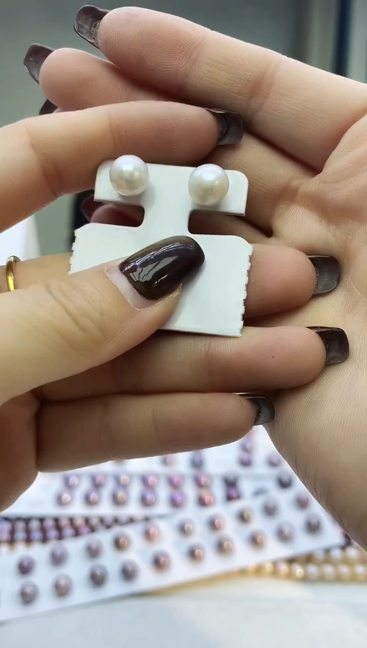 未镶嵌耳饰淡水珍珠白色系耳饰