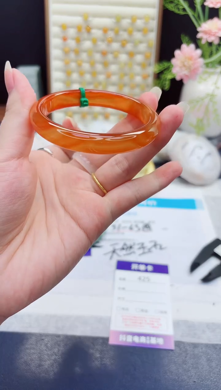 未镶嵌手镯石英质玉425-玛瑙-圈口56