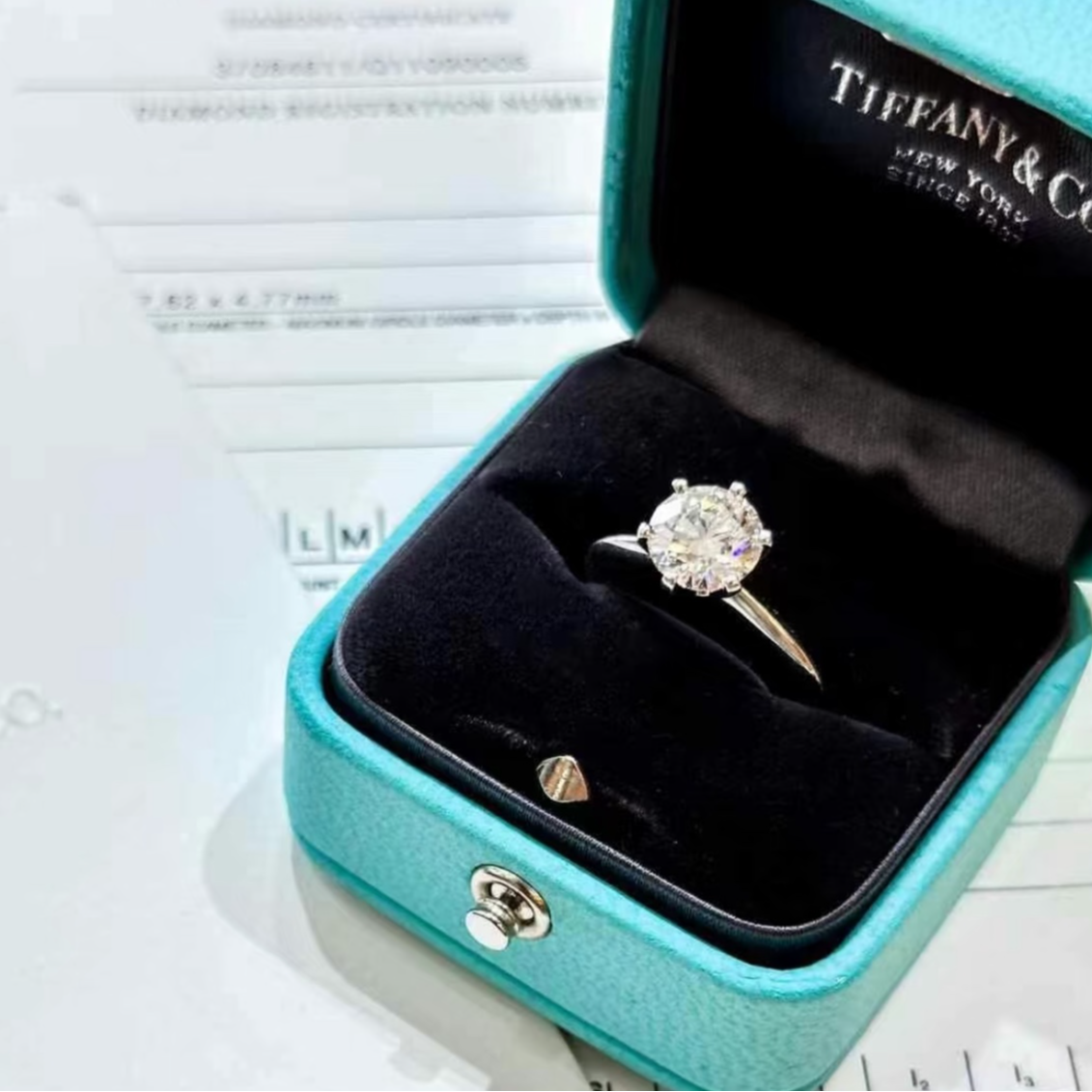 99新 Tiffany & Co./蒂芙尼 小花6珊 六爪钻戒 1.7g I色 vvs2 EX