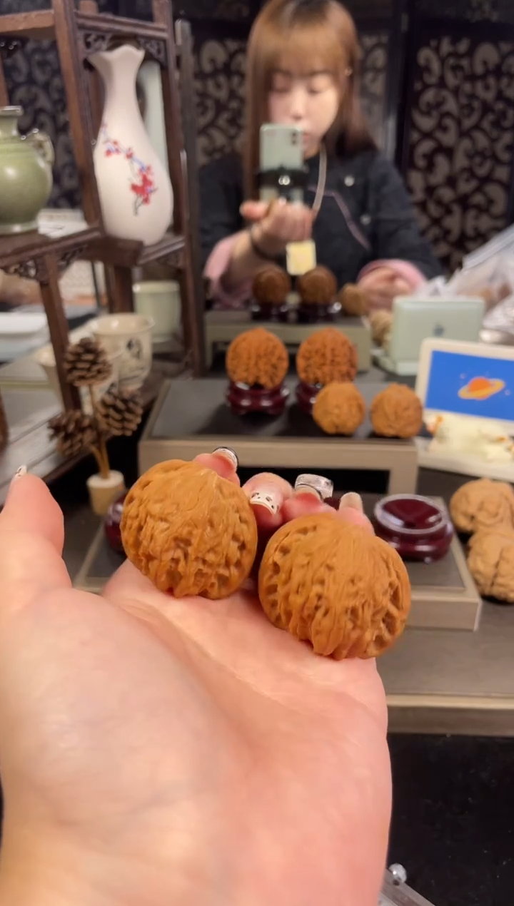 【闪购商品】文玩核桃把件磨盘38尺-8