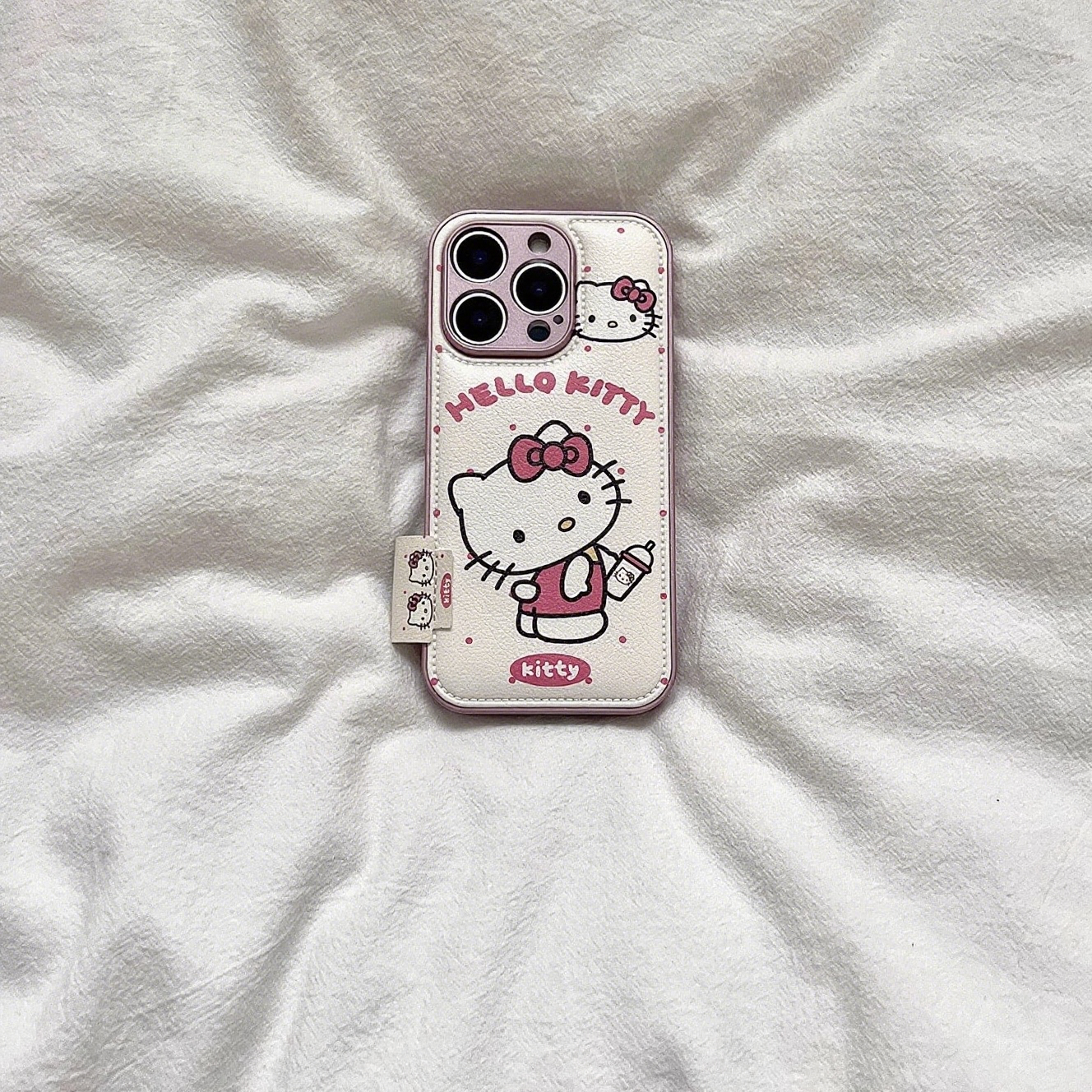 ZMGX奶茶凯蒂猫适用苹果17/16金属漆气垫手机壳华为oppo小米vivo