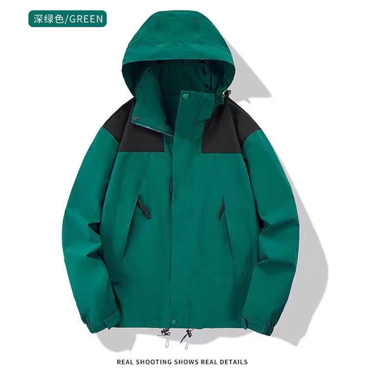 2025秋冬季新款冲锋衣男运动服户外防风休闲夹克撞色机能外套男装