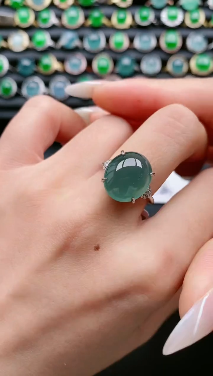 【闪购商品】翡翠戒指银S925镶嵌111111111