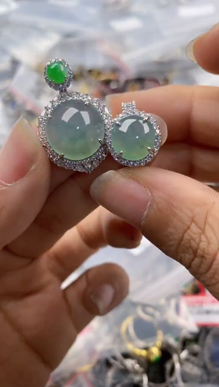 银S925镶嵌戒指翡翠555                     7