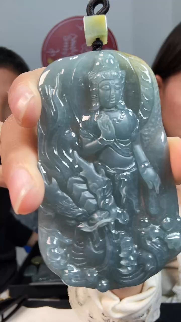 颈饰未镶嵌翡翠5464天然珠宝翡翠观音带绳多样性发一个