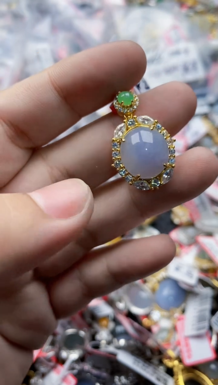 翡翠戒指银S925镶嵌8888---3