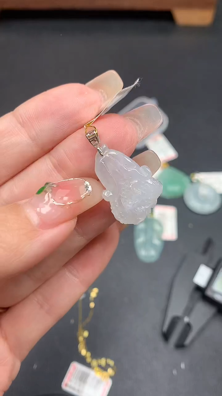 【闪购商品】翡翠吊坠(不含链)18K金镶嵌MS160634