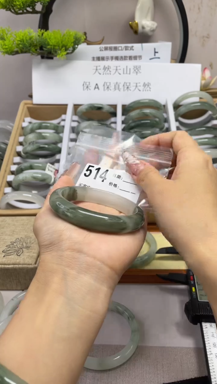 石英质玉（天山翠）手镯未镶嵌514