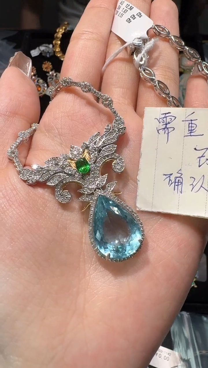 【闪购商品】定制海蓝宝石吊坠未镶嵌吊坠