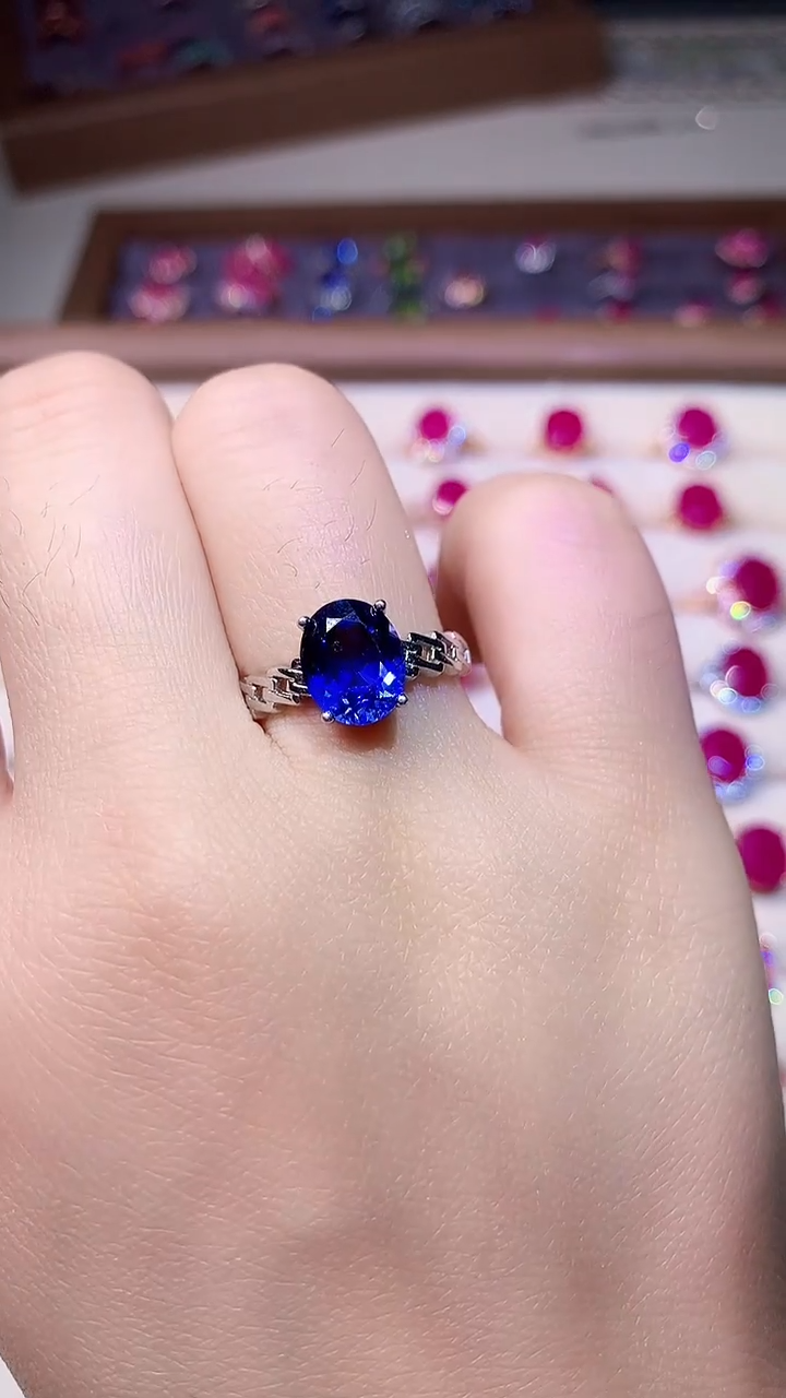 【闪购商品】蓝宝石戒指银S925镶嵌000