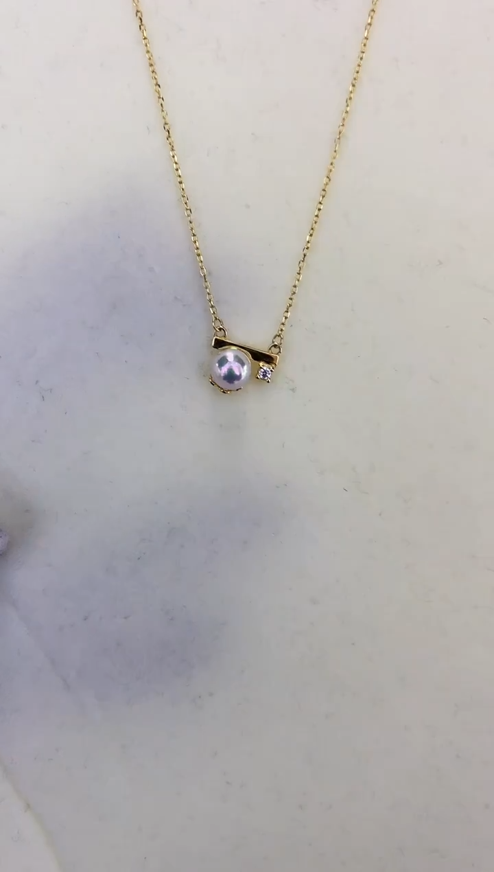 银S925镶嵌DA海水珍珠套链6-7MM x038