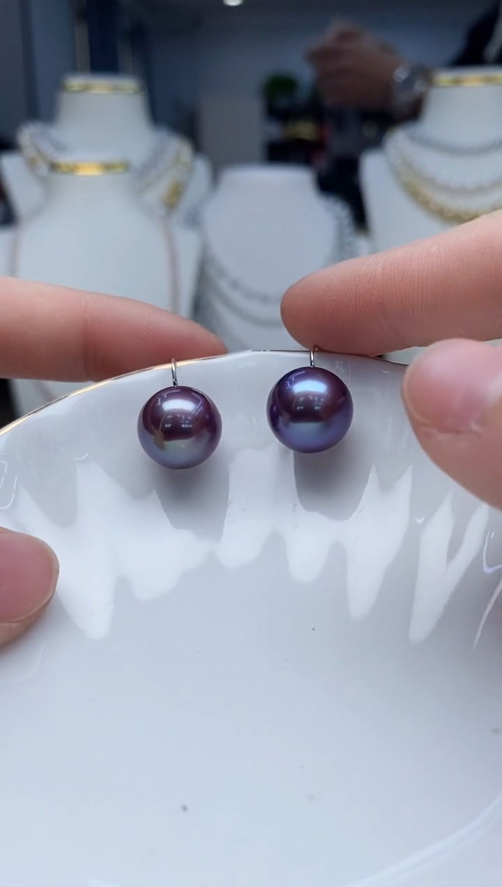 【闪购商品】淡水珍珠耳饰18K金镶嵌淡水耳饰 