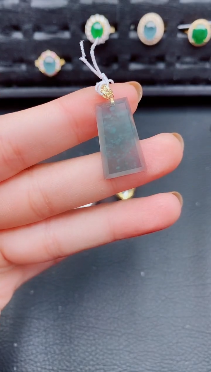 【闪购商品】翡翠颈饰18K金镶嵌天然a货翡翠934