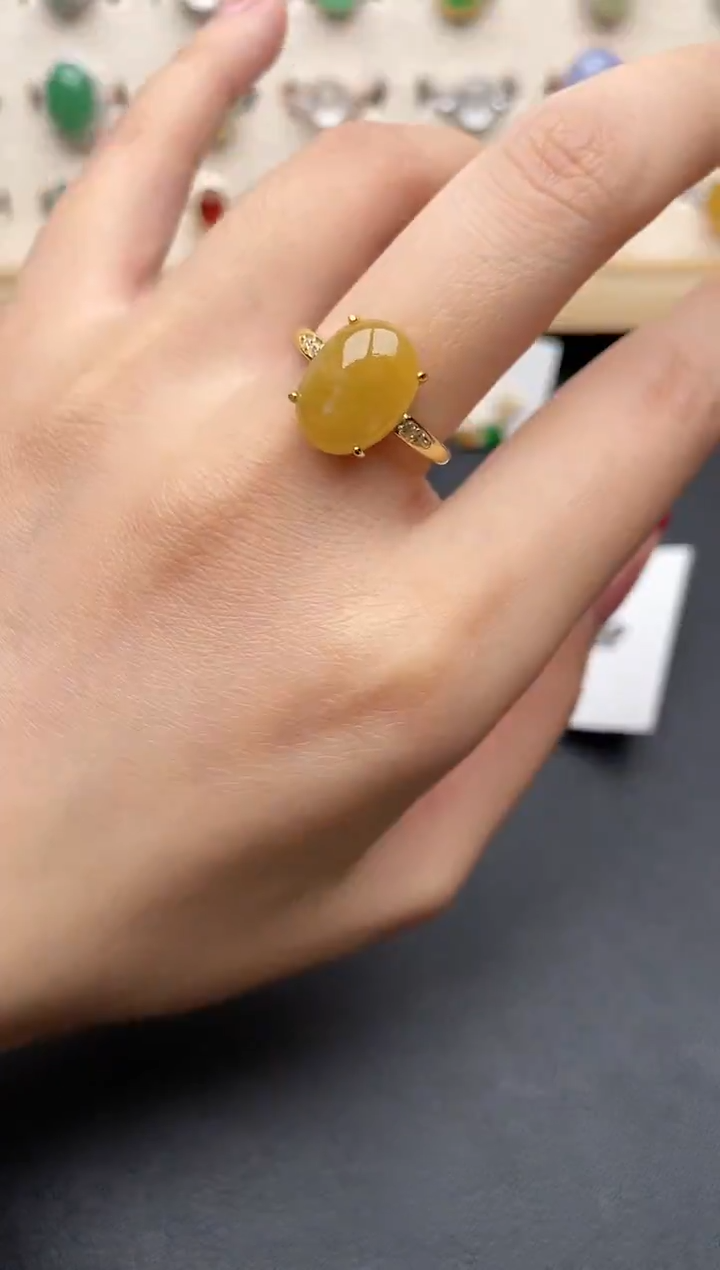 【闪购商品】翡翠戒指银S925镶嵌一物一证一礼盒