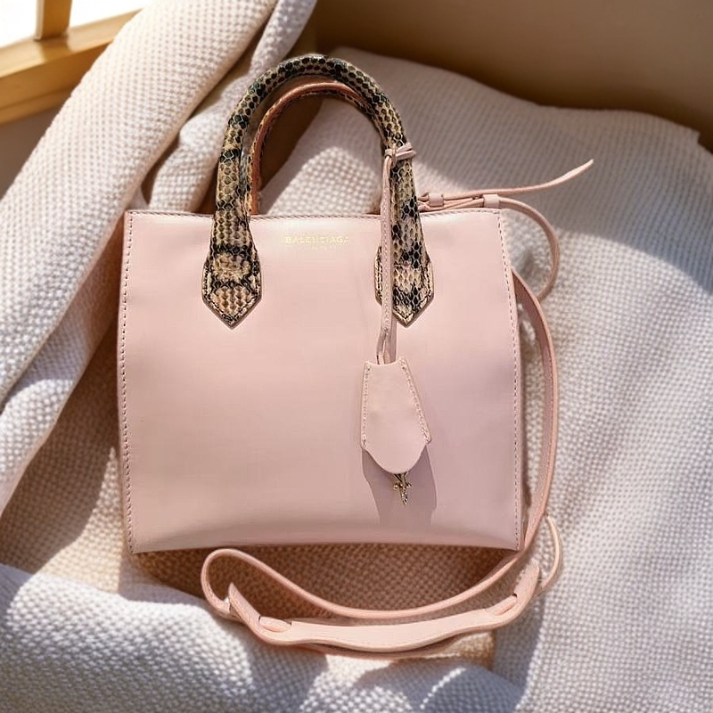 95新 Balenciaga/巴黎世家 粉色手提包1109 5191