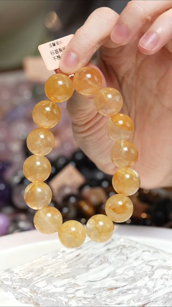 未镶嵌手串水晶黄胶花手串·MM0025DEC071L303