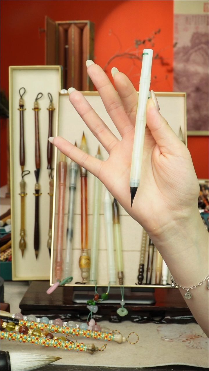 240号闪孤品高货毛笔链接 清水试笔 蘸墨不退