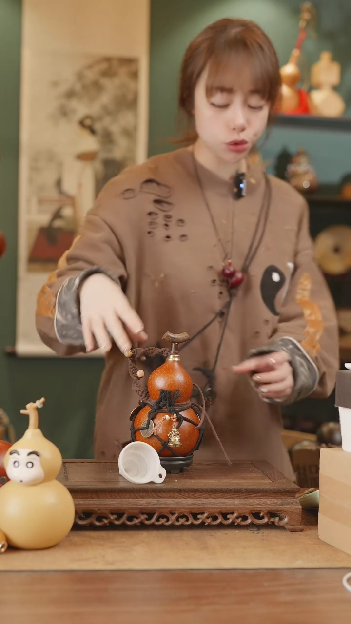 【闪购商品】234号精品天然大漆工艺防渗内胆酒葫芦~