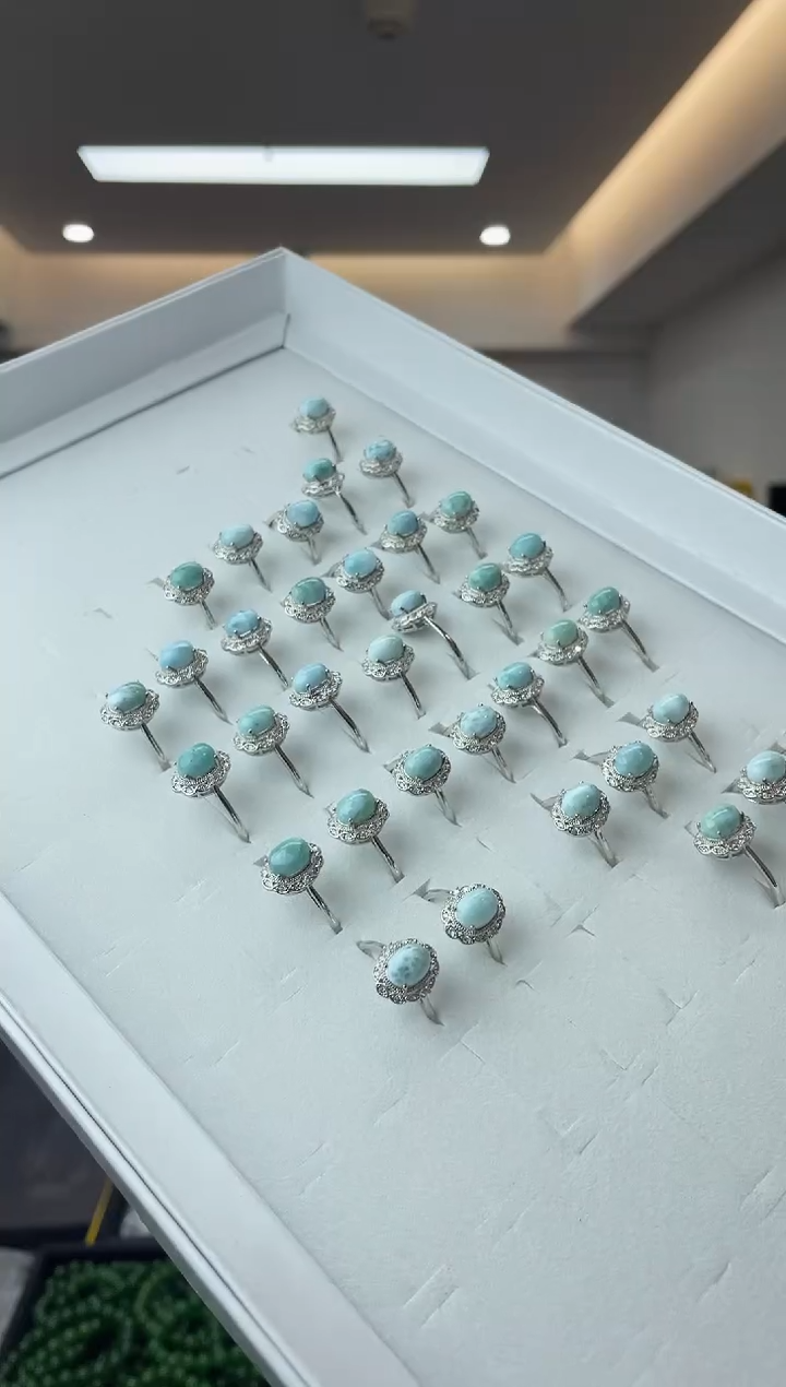 【闪购商品】针钠钙石（海纹石）戒指未镶嵌多样性一件发货