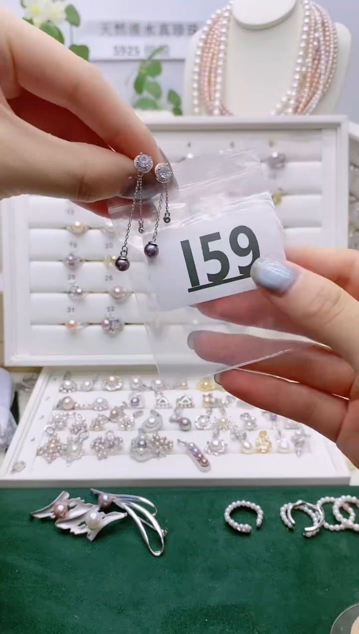 银S925镶嵌无淡水珍珠囿***氣I59