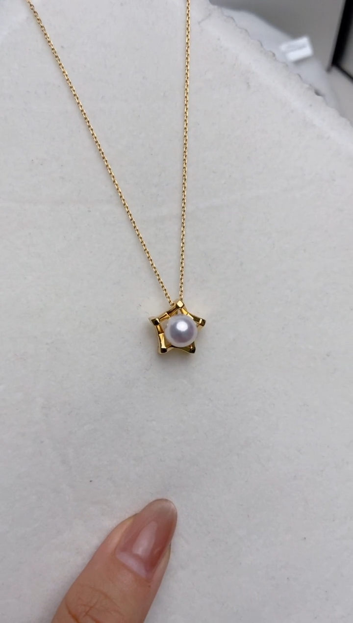 【闪购商品】海水珍珠项链银S925镶嵌8.5-9mm吊坠