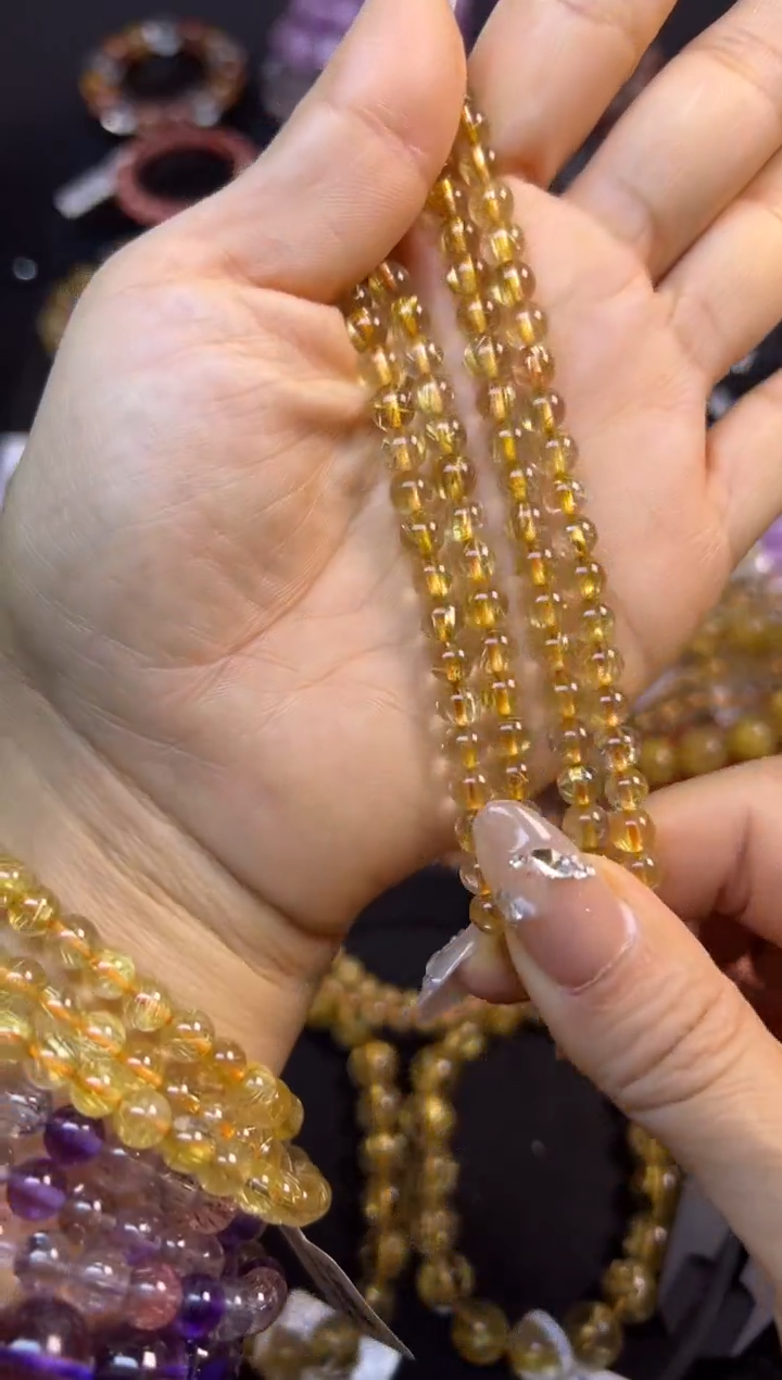 未镶嵌手串水晶金发晶三圈5.7mm+