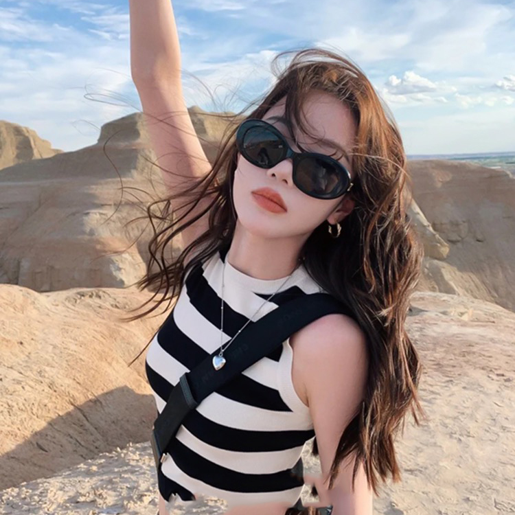 女士新款太阳镜网红时尚百搭夏季复古街拍防紫外线墨镜潮流简约
