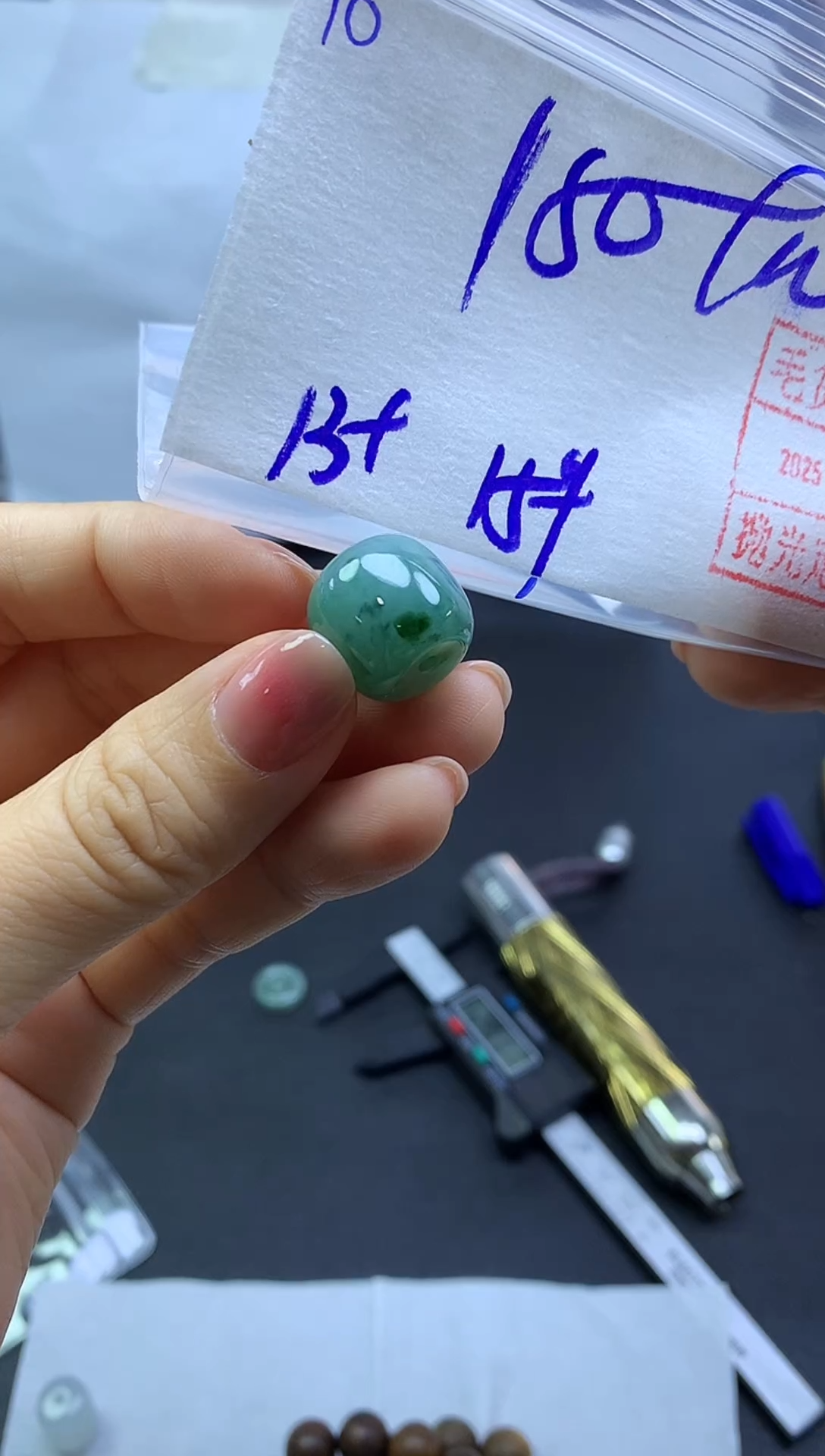 未镶嵌定制翡翠10桶珠*160元毛货需精抛光