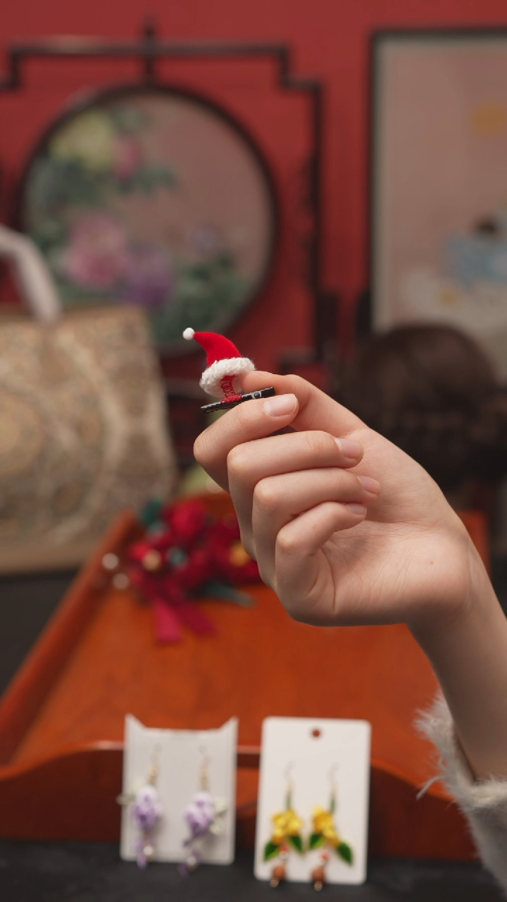 刺绣樊*非遗绒花手工饰品