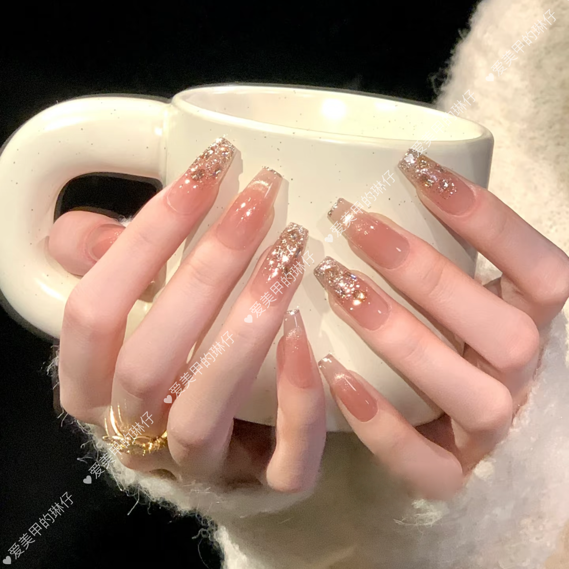 【塞纳黄昏】秋季温柔款设计穿戴甲温柔纯手工气质纯欲ins风