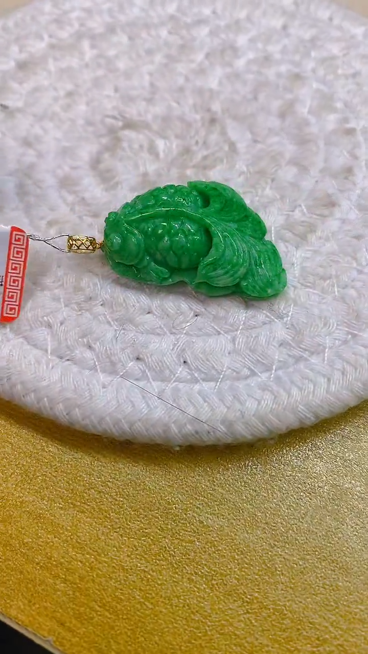 颈饰18K金镶嵌翡翠新号开播 全场乱卖