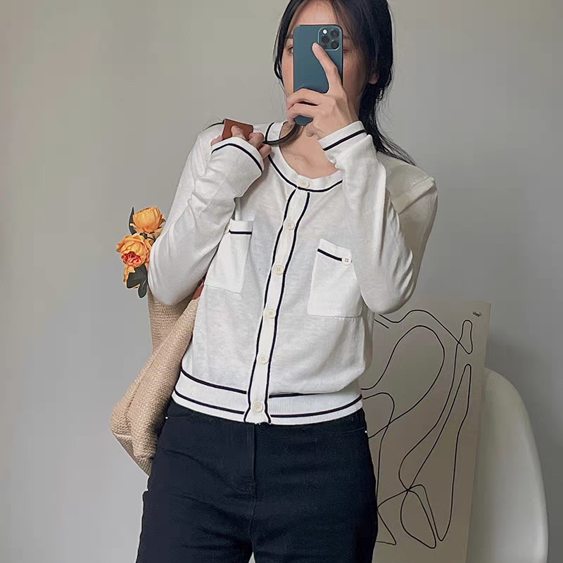 D099休闲百搭洋气显瘦清薄小衫