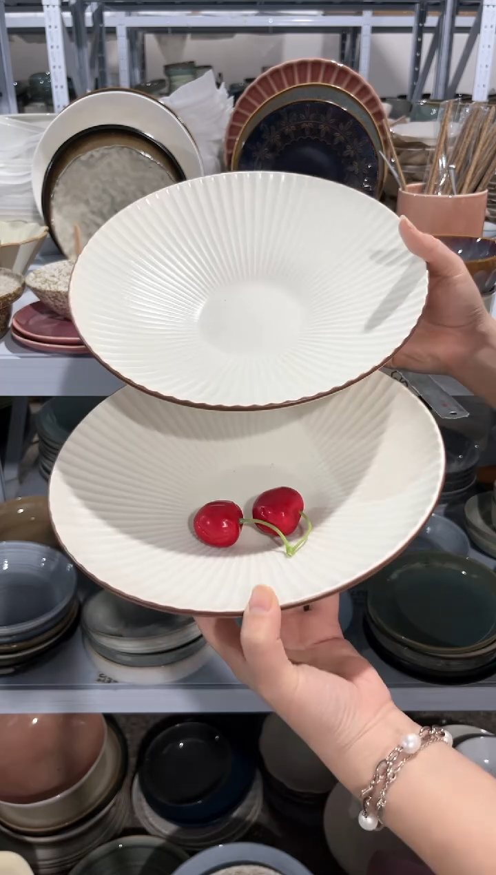 【闪购商品】瓷片外贸尾货瑕疵满20包邮X2 十英寸咖边