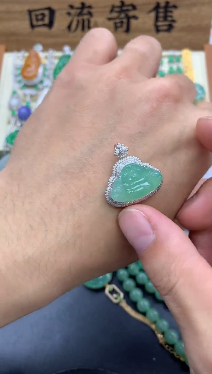 【闪购商品】翡翠18K金镶嵌颈饰150-中国好珍宝