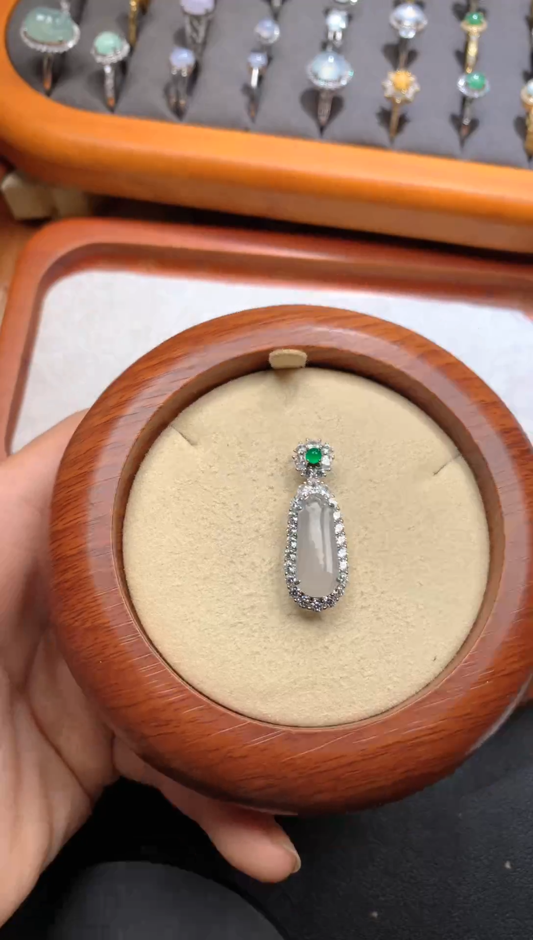 【闪购商品】翡翠吊坠(不含链)银S925镶嵌模*****