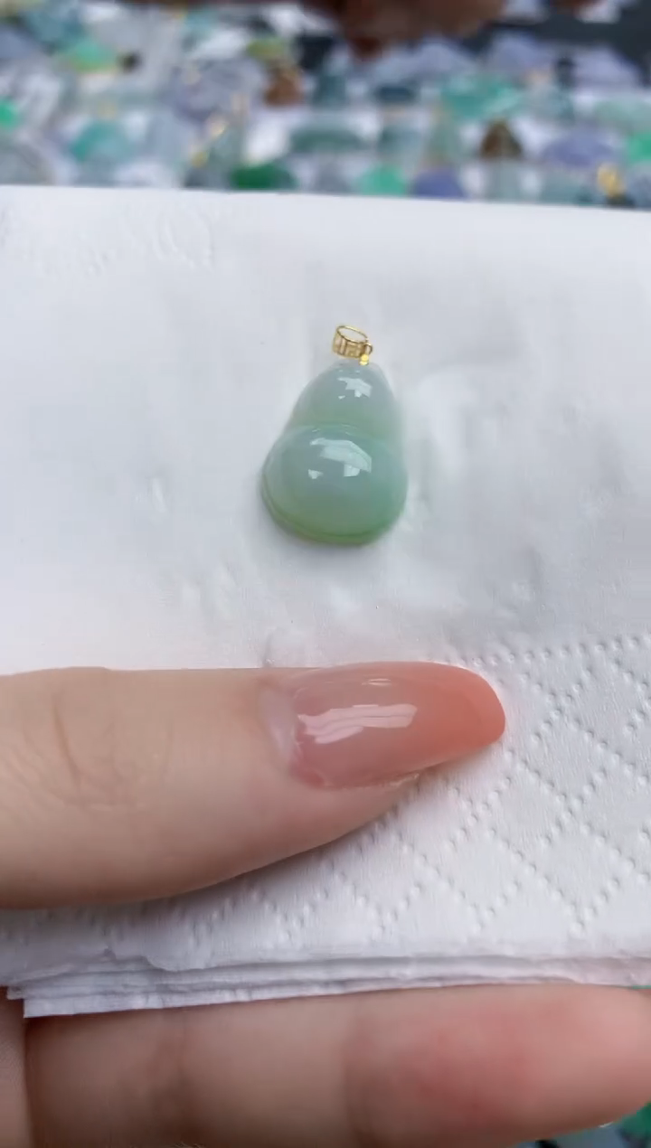 【闪购商品】翡翠颈饰18K金镶嵌天然缅甸翡翠A货