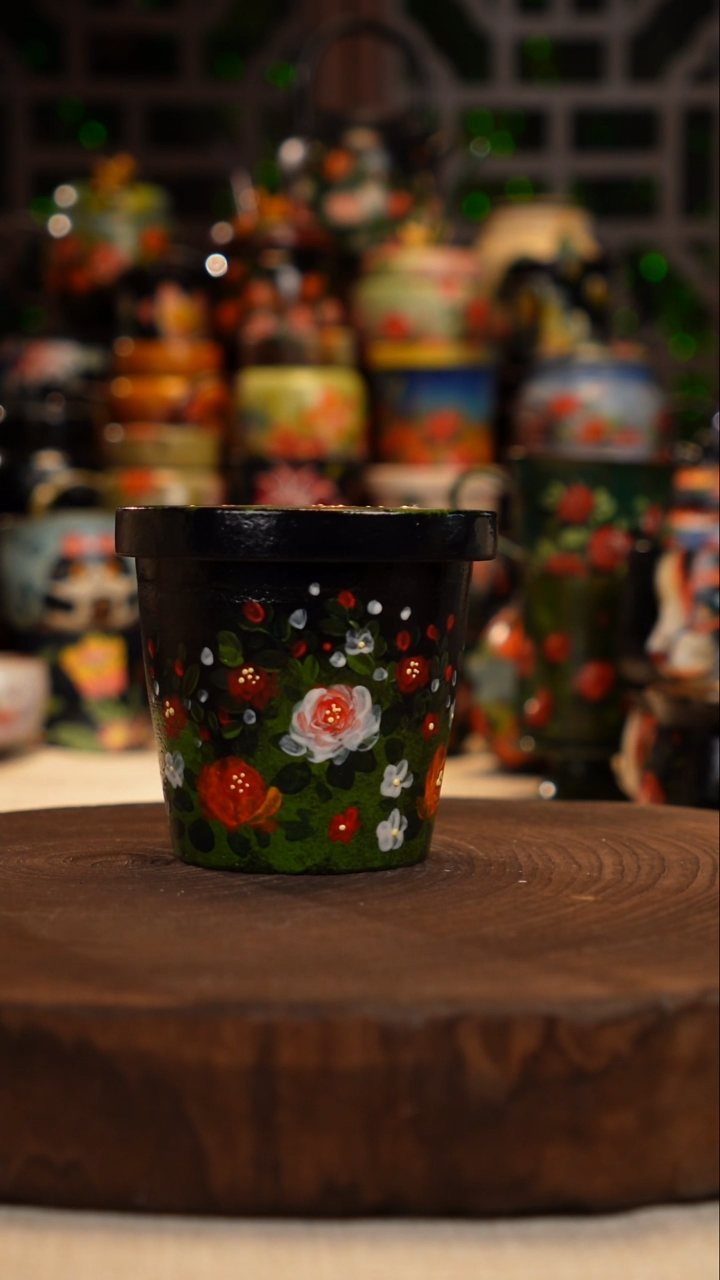 油画   手绘釉下彩杯子