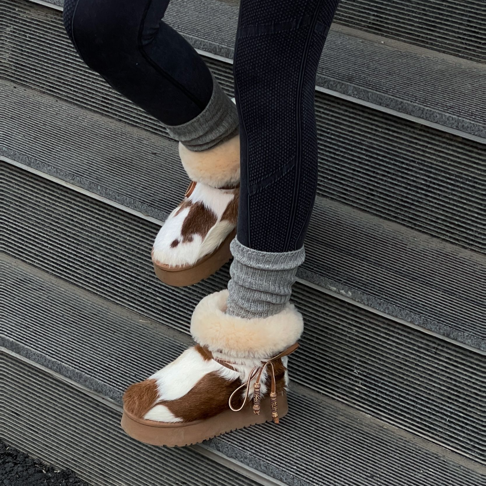 皮毛一体厚底增高冬季防风百搭短款雪地靴保暖加厚加绒洋气毛毛鞋