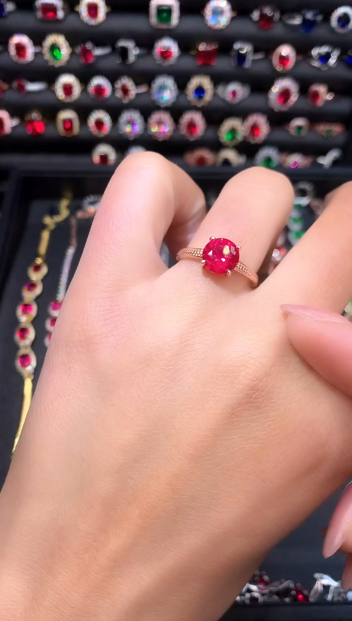 【闪购商品】红宝石戒指银S925镶嵌8