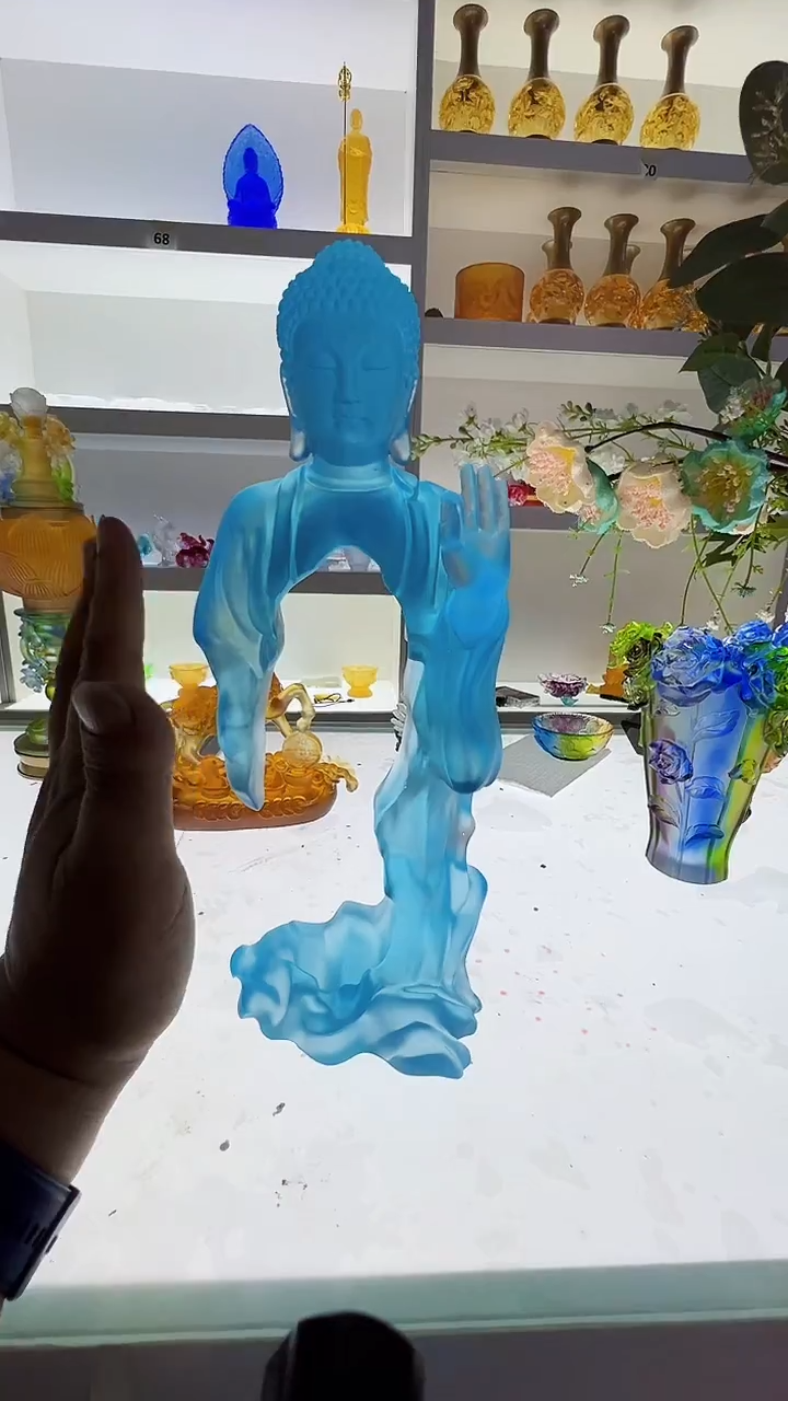 手工艺品琉璃古法琉璃无心佛摆件