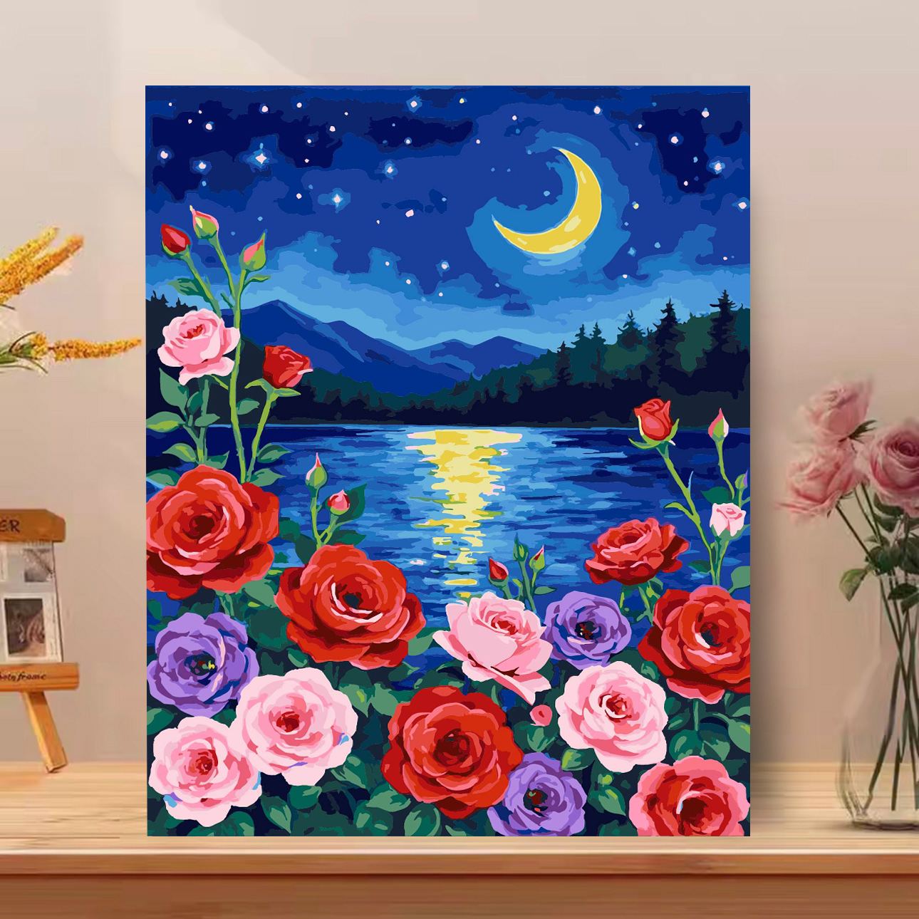 纯画布笔尖故事颜料款Ⅳ真心数字油画diy油画填涂色手工艺术装饰画