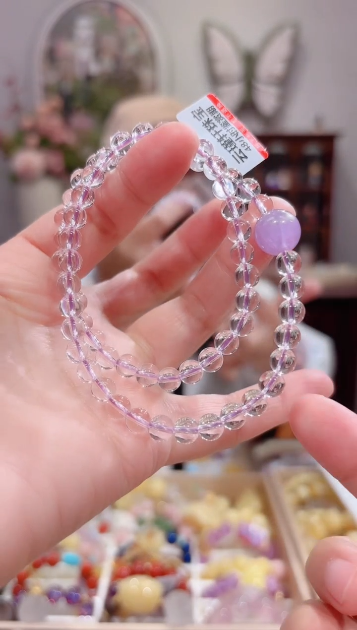 【闪购商品】水晶手链未镶嵌全净体5A手串双圈6+11