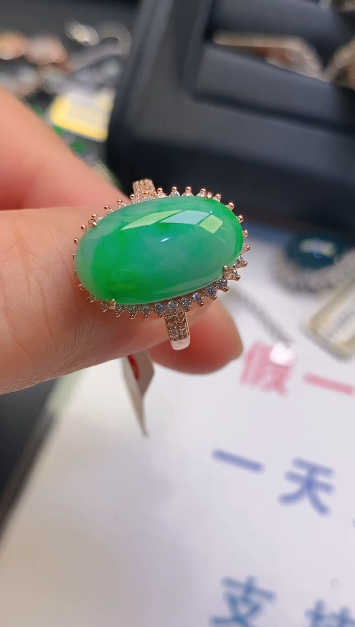 【闪购商品】翡翠耳饰银S925镶嵌天然A货翡翠1