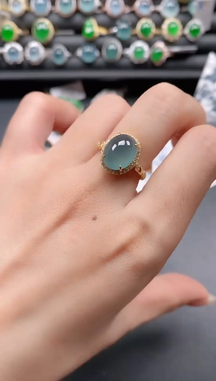 银S925镶嵌戒指翡翠11111