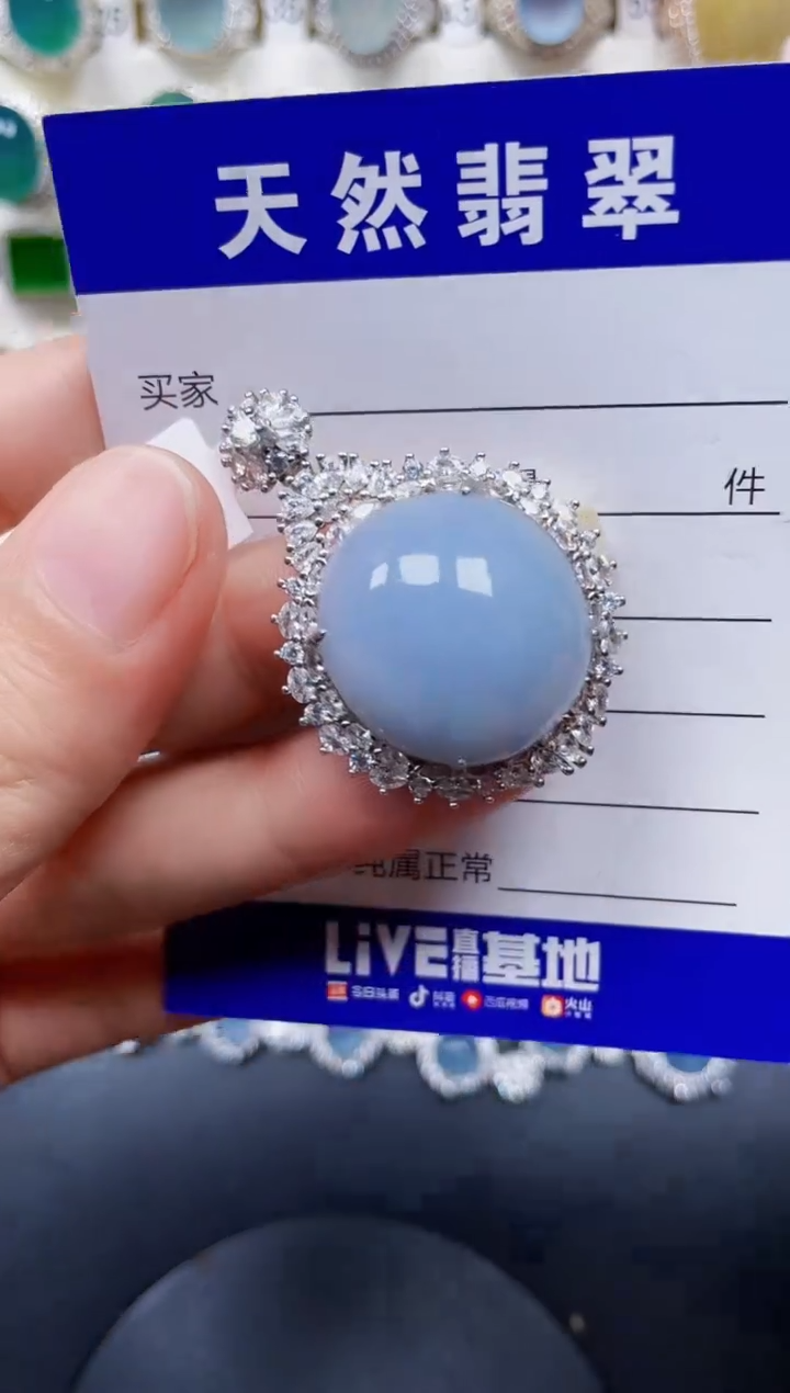 颈饰银S925镶嵌翡翠309