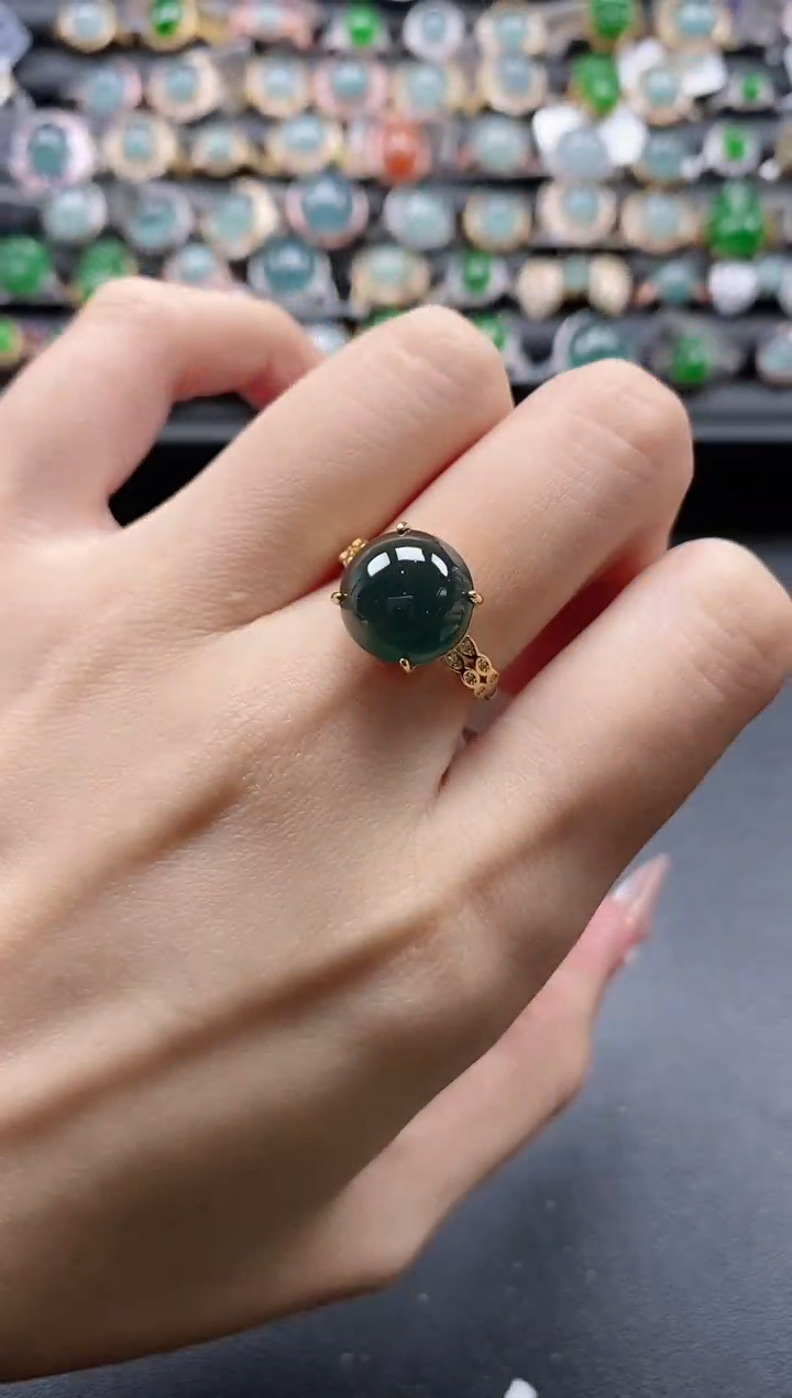 【闪购商品】翡翠戒指银S925镶嵌51151
