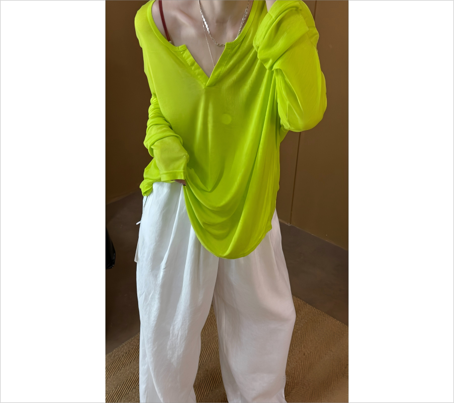 （夏季松弛穿搭必备）空调防晒百搭套头T恤罩衫*2406A03