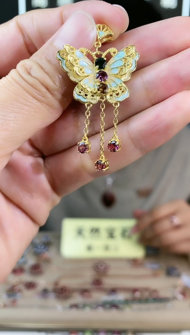 【闪购商品】碧玺颈饰银S925镶嵌颈饰