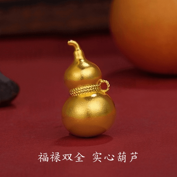 吊坠足银  12g实心葫芦吊坠男女同款福禄项链磨砂足银镀金士