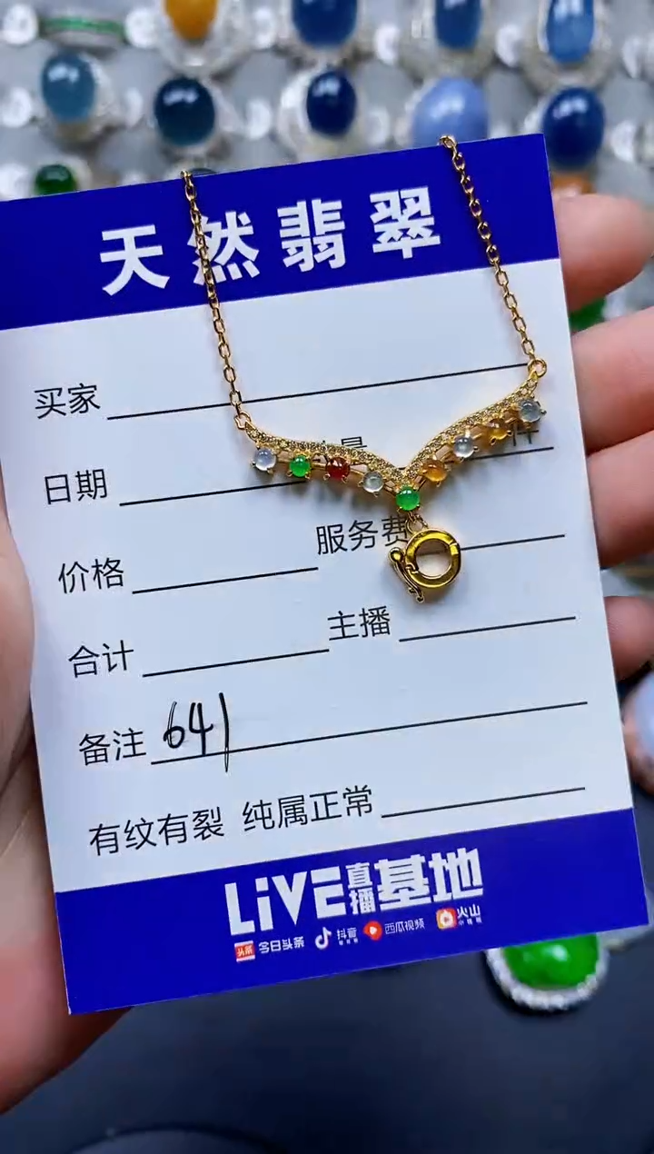 翡翠银S925镶嵌颈饰0641